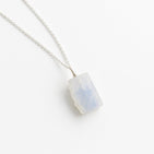 Natural Raw Moonstone Gemstone Ring, German Silver Jewelry, Rough Crystals, Birthstone, Healing Stones, Charming Women Jewelry in 18 inch - Image 2