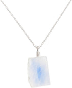 Natural Raw Moonstone Gemstone Ring, German Silver Jewelry, Rough Crystals, Birthstone, Healing Stones, Charming Women Jewelry in 18 inch - Image 1