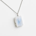 Natural Raw Moonstone Gemstone Ring, German Silver Jewelry, Rough Crystals, Birthstone, Healing Stones, Charming Women Jewelry in 18 inch - Image 4