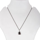 Natural Raw Garnet Gemstone Pendant Necklace, Black Rhodium Plated German Silver Jewelry, Rough Crystals, Birthstone, Healing Stones, Charming Women Jewelry in 18 inch - Image 2