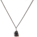 Natural Raw Garnet Gemstone Pendant Necklace, Black Rhodium Plated German Silver Jewelry, Rough Crystals, Birthstone, Healing Stones, Charming Women Jewelry in 18 inch - Image 1