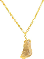 Natural Raw Citrine Gemstone Pendant Necklace – 14k Gold Filled, Rough Crystal, November Birthstone, Dainty 18-Inch Chain for Women - Image 1