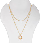 Natural Ethiopian Opal Beaded Gemstone Double Layer Pendant Necklace, 14k Gold Filled German Silver Jewelry, Beads Crystals, Birthstone, Healing Stones, Charming Women Jewelry in 18 inch - Image 2