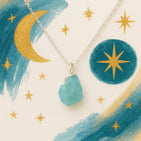 Natural Raw Aquamarine Gemstone Pendant Necklace, German Silver Jewelry, Rough Crystals, Birthstone, Healing Stones, Charming Women Jewelry in 18 inch - Image 6