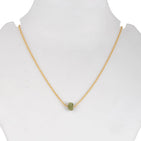 Natural Raw Peridot Gemstone Pendant Necklace, 14k Gold Filled German Silver Jewelry, Rough Crystals, Birthstone, Healing Stones, Charming Women Jewelry in 18 inch - Image 3