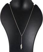 Natural Raw Clear Quartz Gemstone Pendant Necklace, German Silver Jewelry, Rough Crystals, Birthstone, Healing Stones, Charming Women Jewelry in 18 inch - Image 3