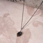 Natural Raw Garnet Gemstone Pendant Necklace, Black Rhodium Plated German Silver Jewelry, Rough Crystals, Birthstone, Healing Stones, Charming Women Jewelry in 18 inch - Image 3