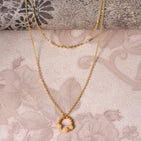 Natural Ethiopian Opal Beaded Gemstone Double Layer Pendant Necklace, 14k Gold Filled German Silver Jewelry, Beads Crystals, Birthstone, Healing Stones, Charming Women Jewelry in 18 inch - Image 3