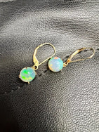 14K Solid Gold Ethiopian Opal Drop Earrings | AAA Fire Opal Dangle Jewelry | October Birthstone Gift - Image 2